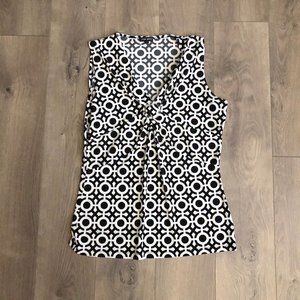 Nine West Black & White Blouse Size : M
